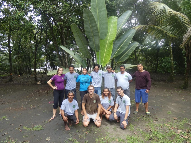 Local workers with volunteers