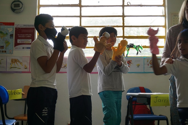 Puppets created by the children as part of their activity